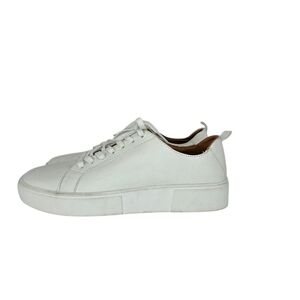 Sole Society Zamilio Women's White Leather Sneakers Low Top Lace Up Shoes Sz 8.5